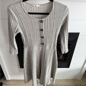 Roolee Gray Ribbed Button-Down Shirt